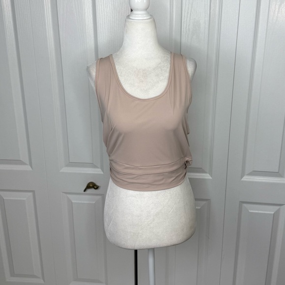 CALIA Wrap Tie Cropped Tank Top Beige Size Large Athleisure Workout - Picture 10 of 10